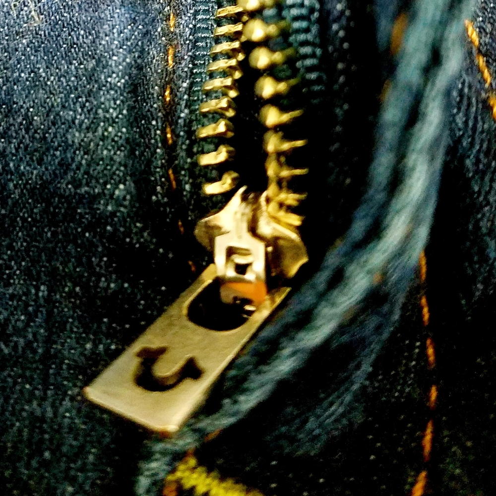 Vintage Y2k True Religion USA Womens Hi Rise Boot Cut Classic Blue Jeans size 28 - Picture 6 of 11